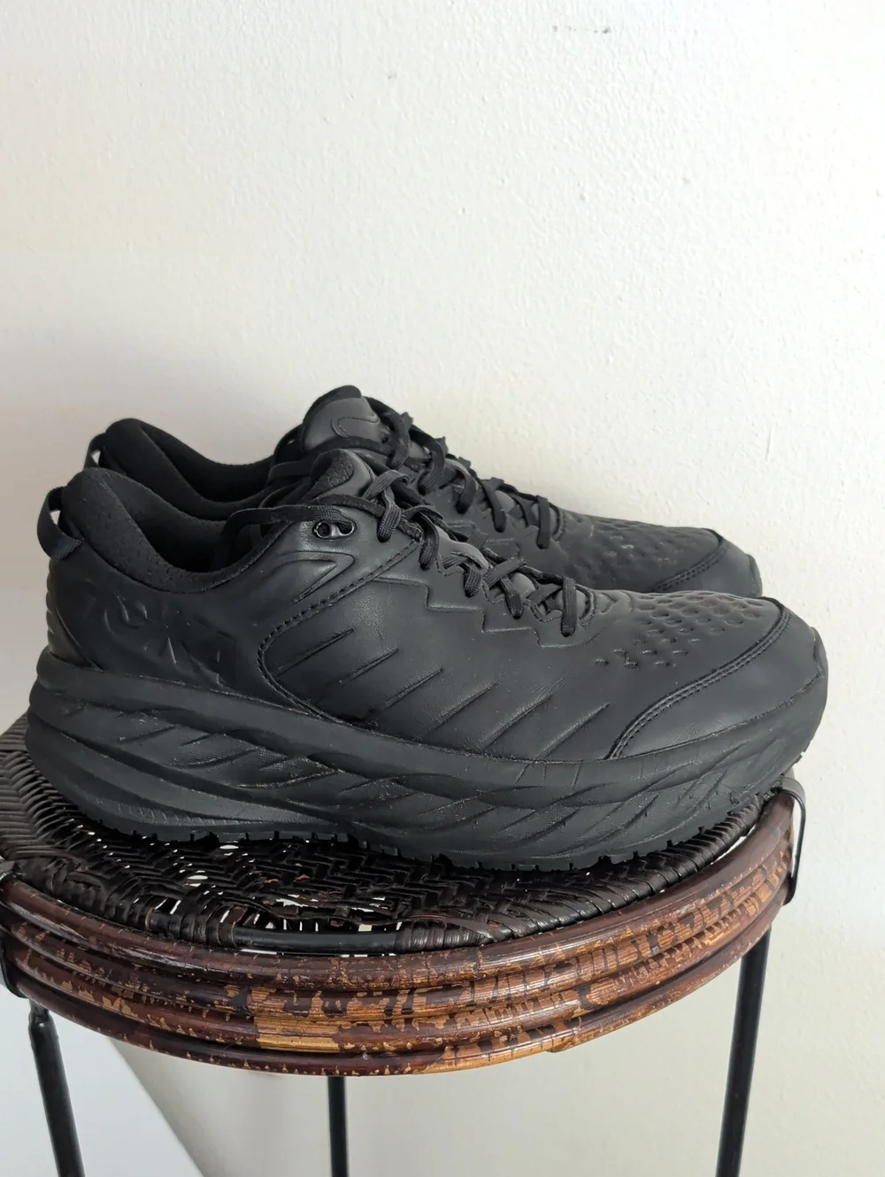 Hoka One One Bondi SR Men's Size 13 Black Work Shoes Non Slip Waterproof